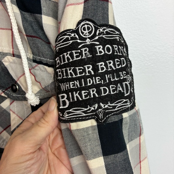 Rolling Paper Plaid Snap-Front Biker Shacket - Picture 7 of 9